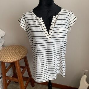 Banana Republic Black and White Striped Tee